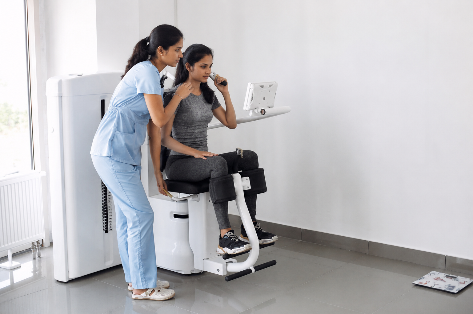 Home physiotherapy session for senior