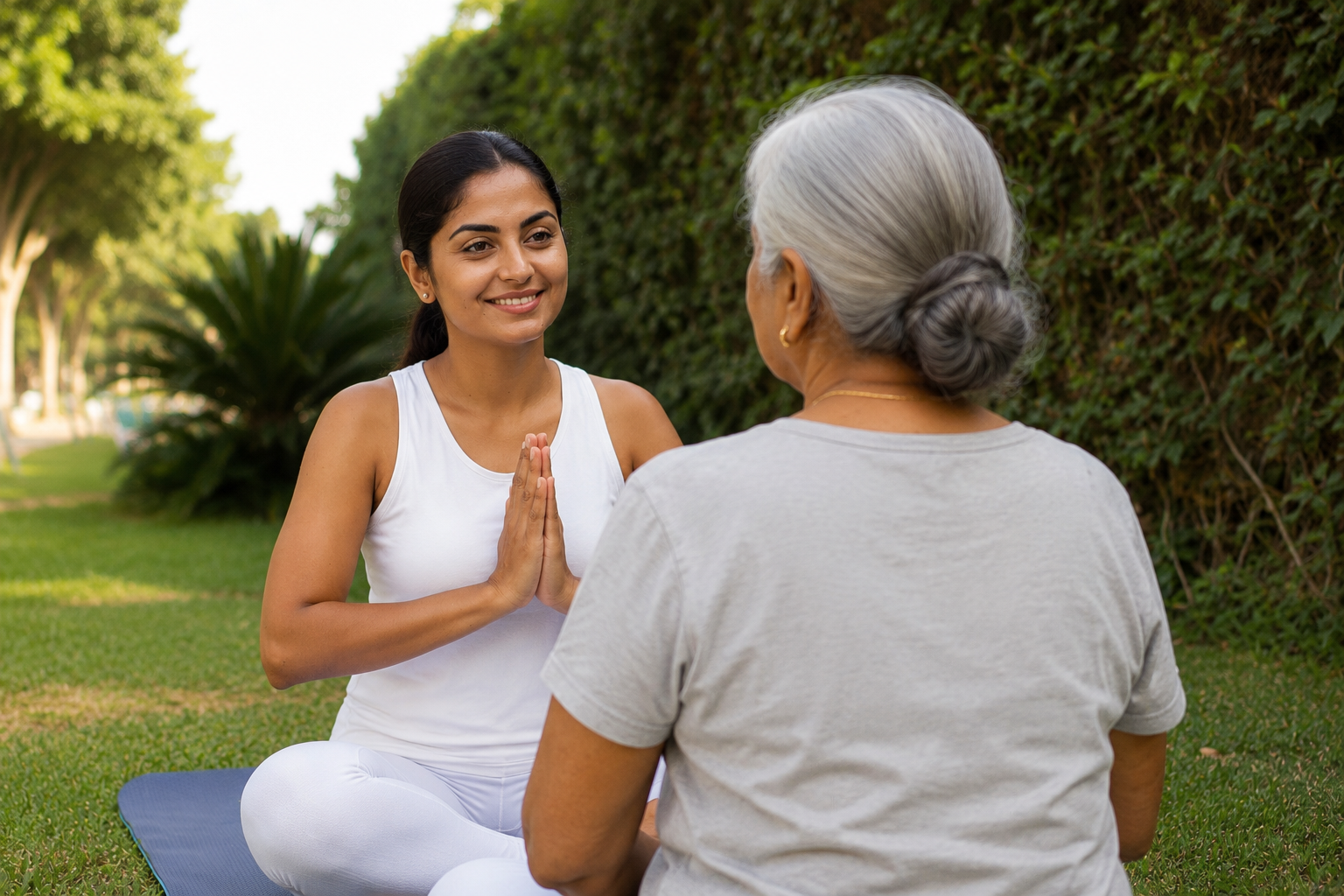 Caregiver supporting a senior at home